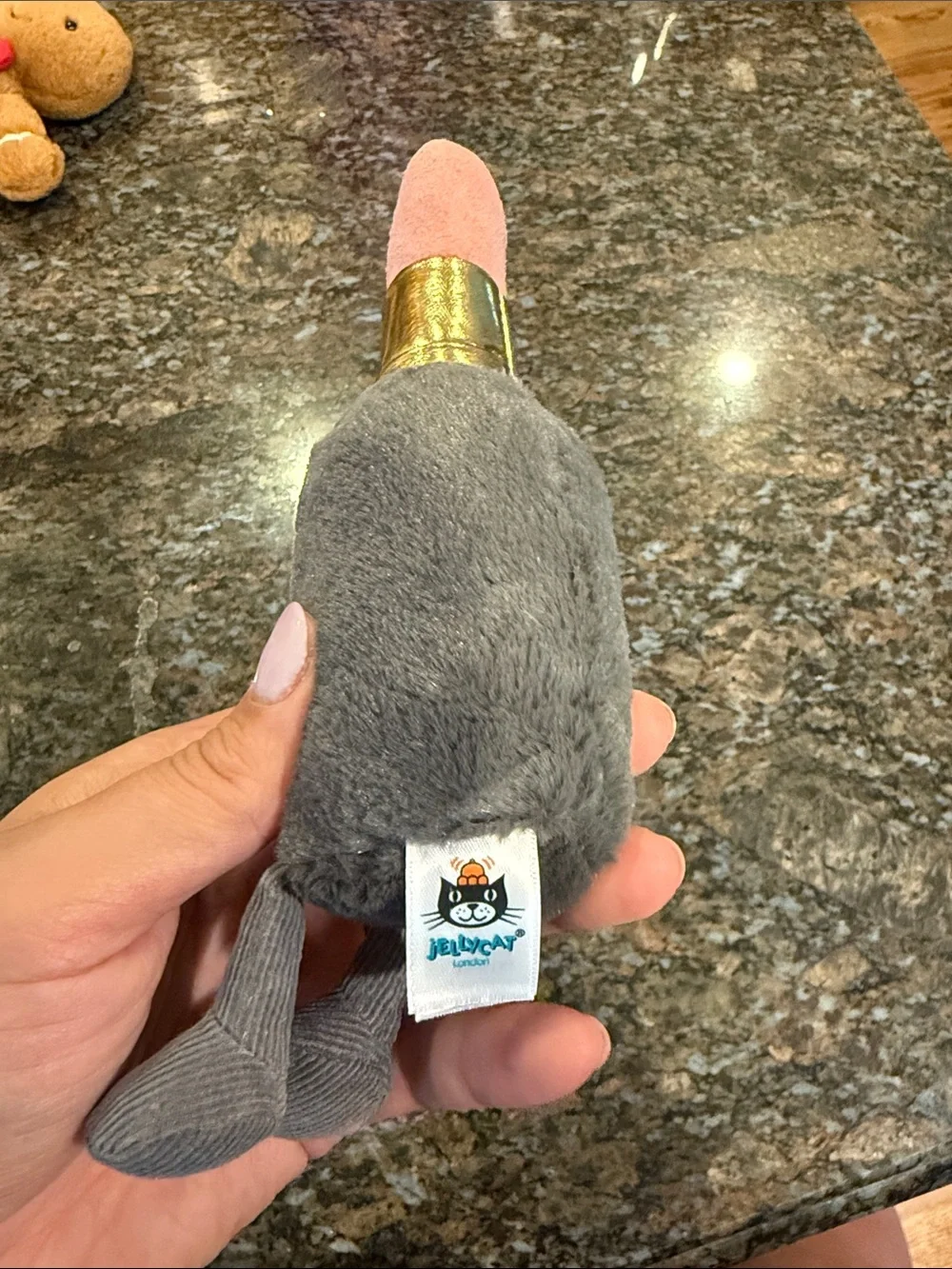 Jellycat Plush Lipstick Pair in Pink and Gray